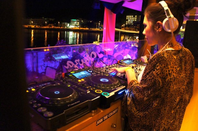 Performance by female DJ Alice in Ibiza