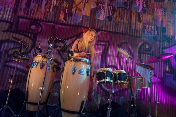DJ Percussionist Lyndsay performing on the Drums for Platinum Entertainment Agency