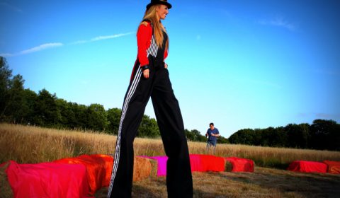 Stilt walkers for large events provided by Platinum Entertainment Agency .
