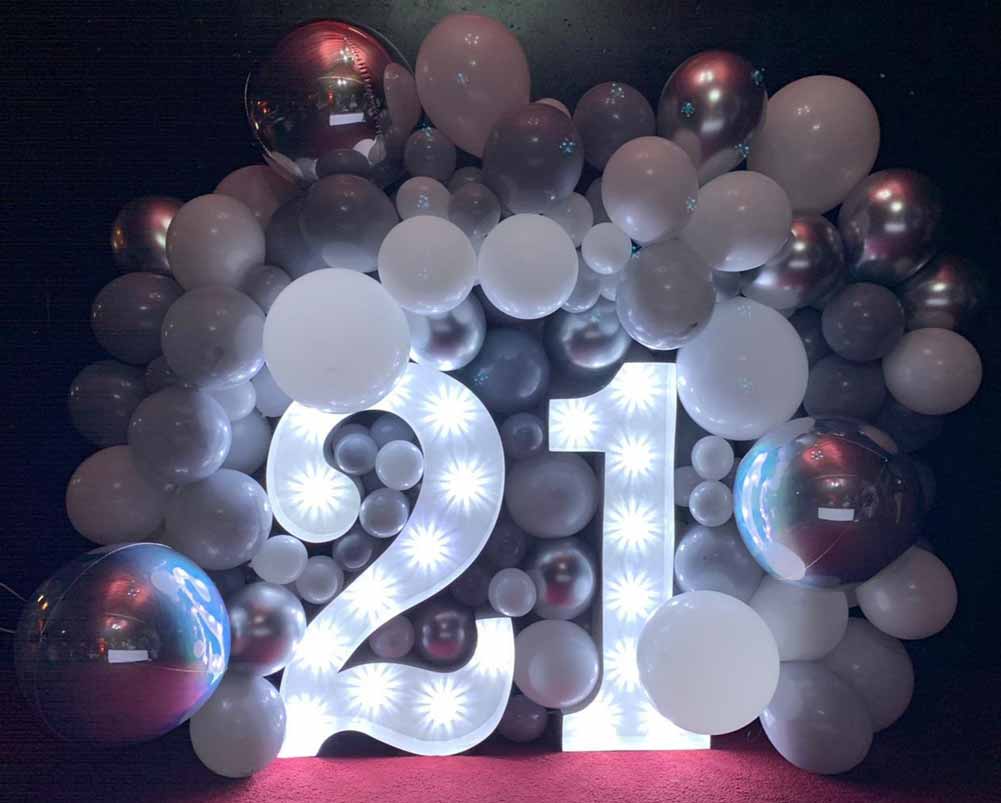 Hire 21st birthday party LED Digits