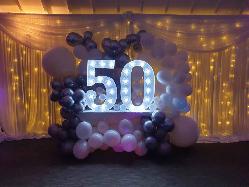 Hire 50th birthday LED digits in Kent