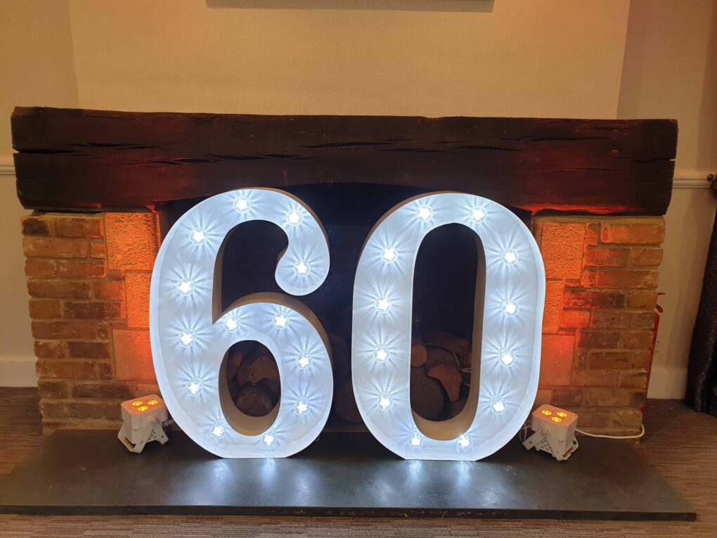 Hire 60th birthday party digits in Kent 